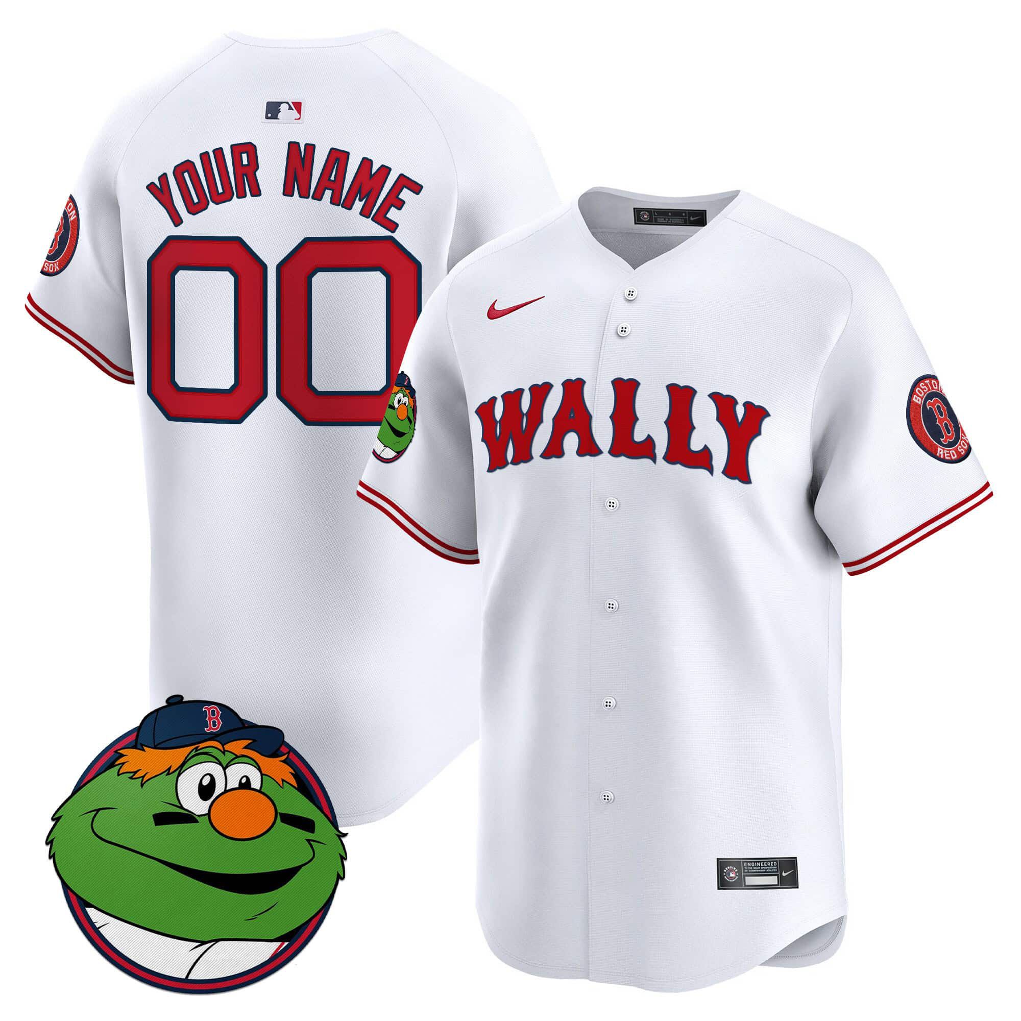 Men Boston Red Sox White 2024 Nike Wally Vapor Premier Limited Custom MLB Jersey